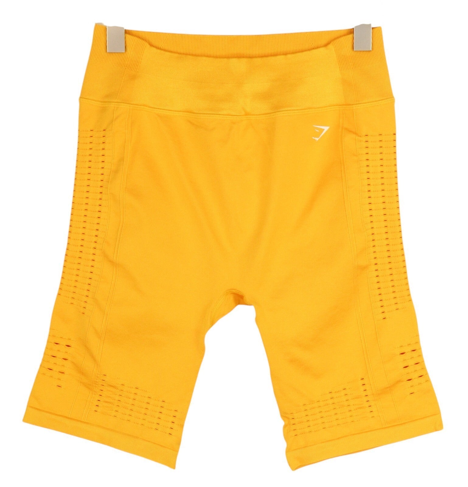 GYMSHARK Glow Women Shorts XL Yellow Seamless Stretch High Waist Cut-Out Details