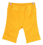 GYMSHARK Glow Women Shorts XL Yellow Seamless Stretch High Waist Cut-Out Details