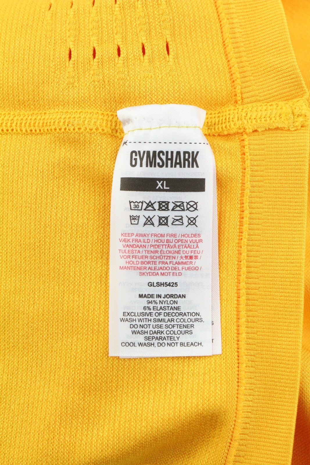 GYMSHARK Glow Women Shorts XL Yellow Seamless Stretch High Waist Cut-Out Details