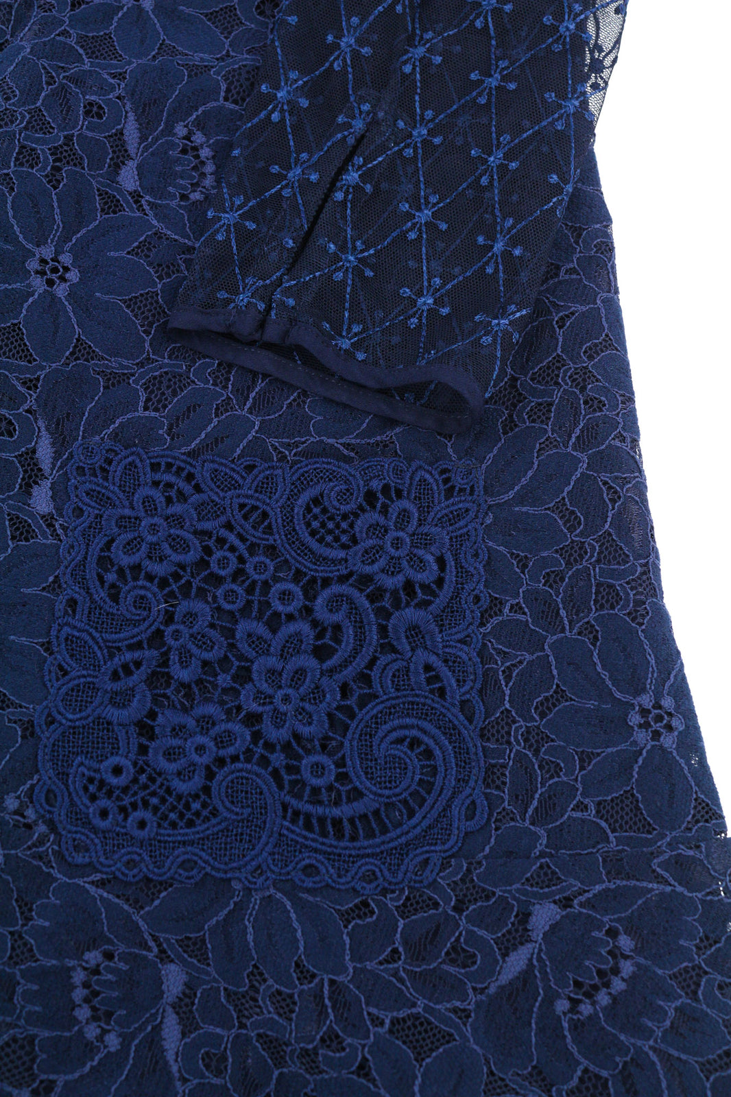 SANDRO Women Dress 40 Navy Blue Long Sleeved Lined Laced Back Zipped Mini