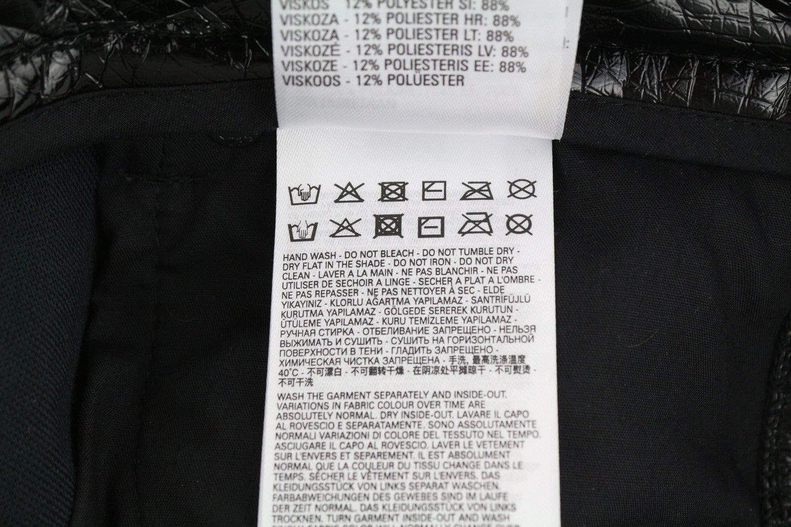 DIESEL P-Arcy Women Trousers W27 Black Coated Slim Fit Shiny Effect Zip RRP€225