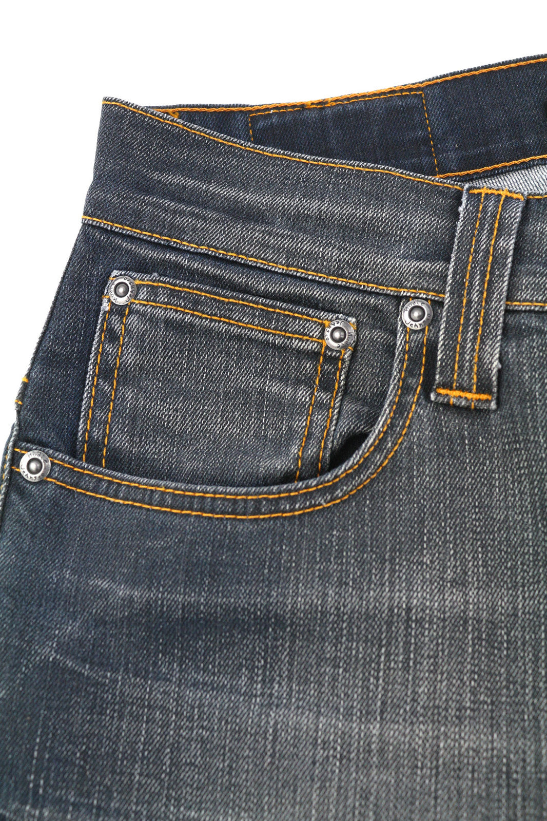 NUDIE JEANS Thin Finn Men Jeans W30/L32 Grey Authent Zip Washed Dark Logo