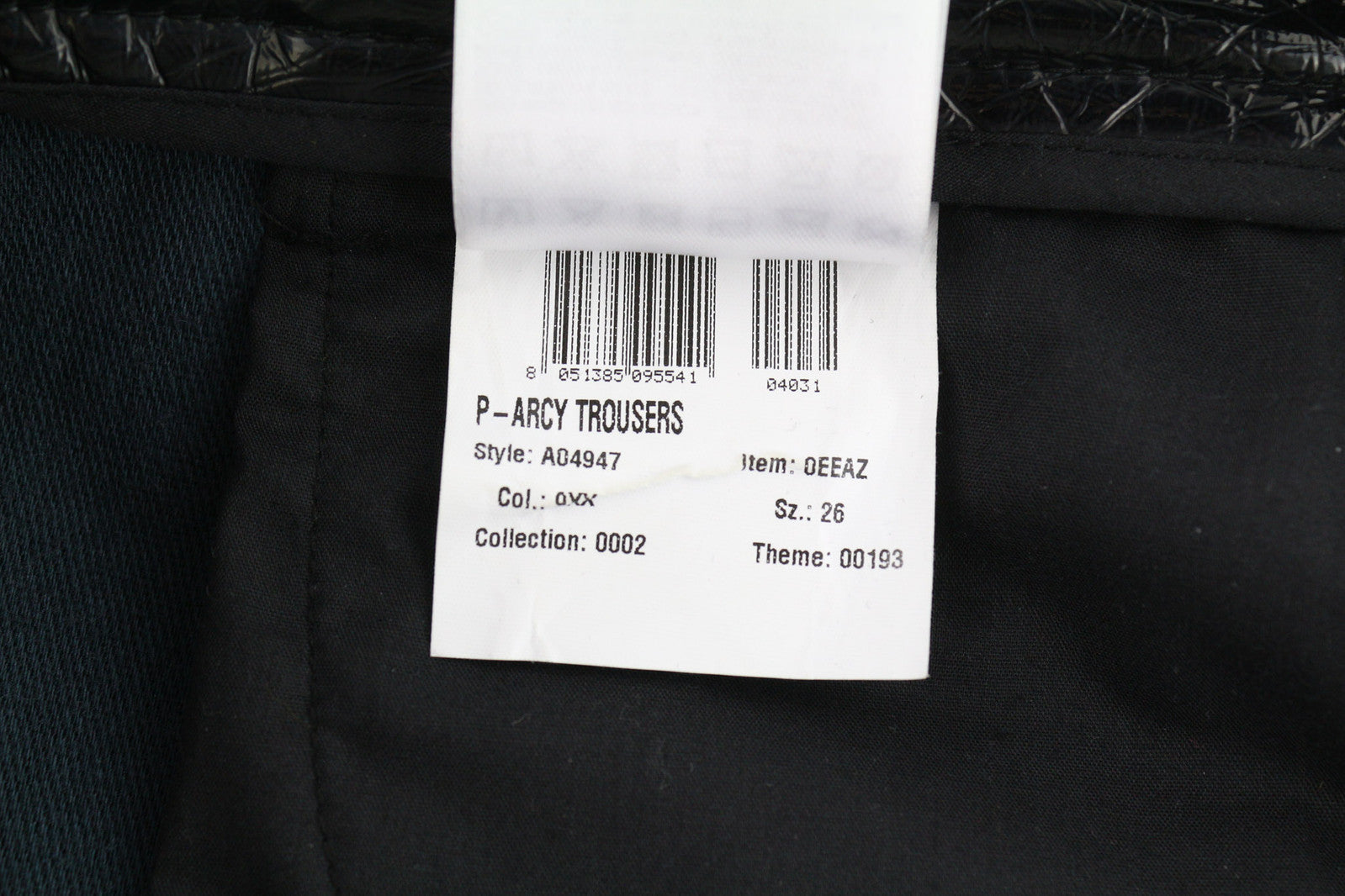 DIESEL P-Arcy Women Trousers W26 Black Coated Slim Fit Shiny Effect Zipp RRP€225