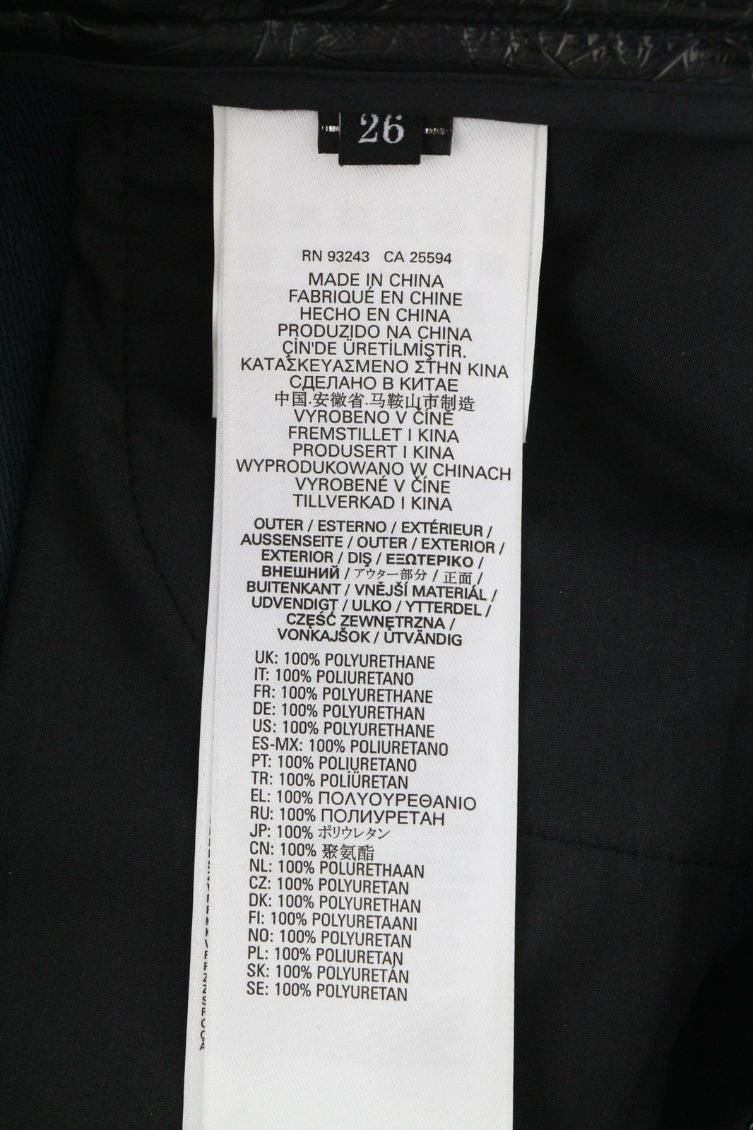 DIESEL P-Arcy Women Trousers W26 Black Coated Slim Fit Shiny Effect Zipp RRP€225