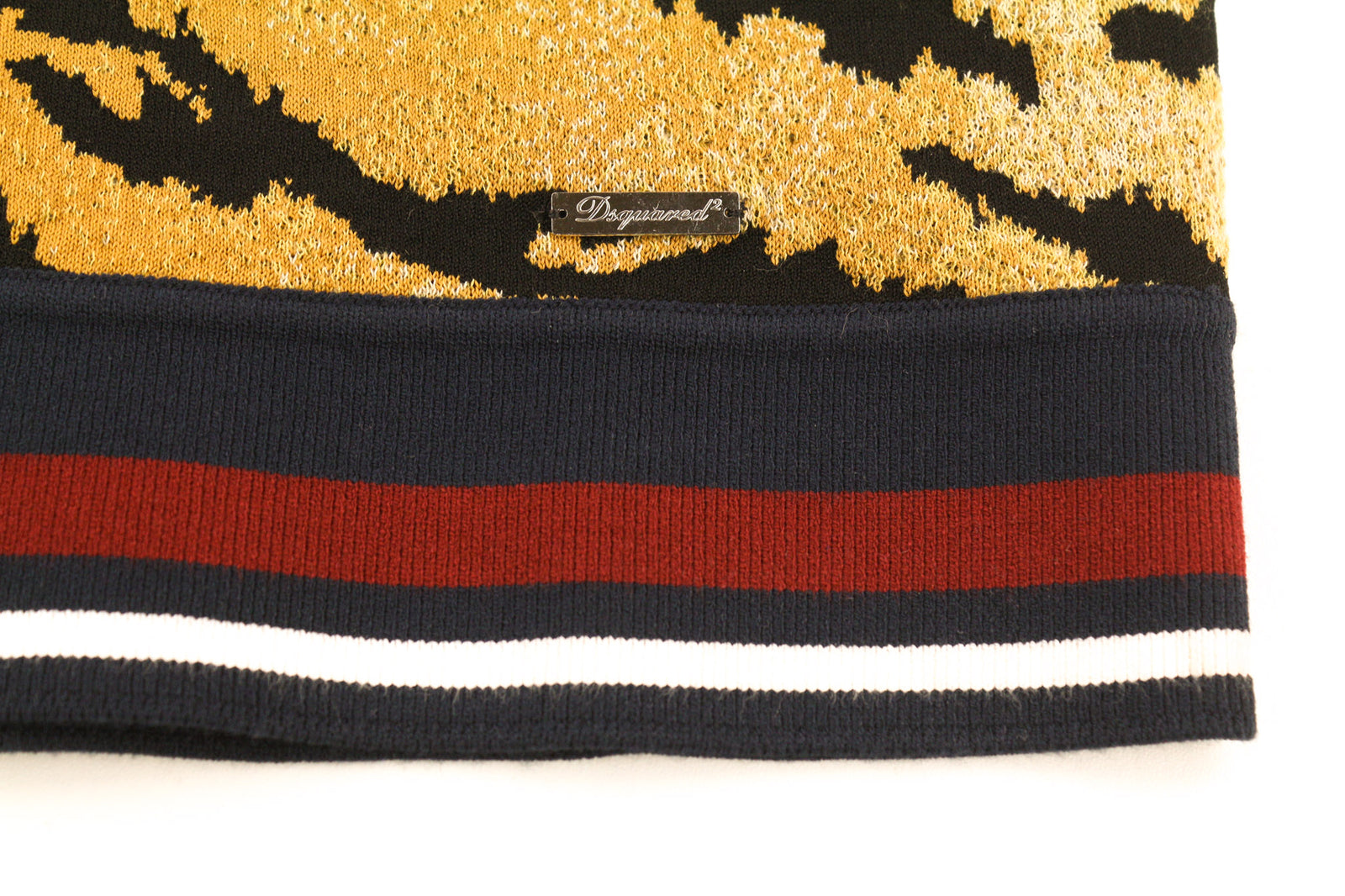 DSQUARED2 Women Dress S Yellow Brown Animal Print Short Sleeved Collared Mini