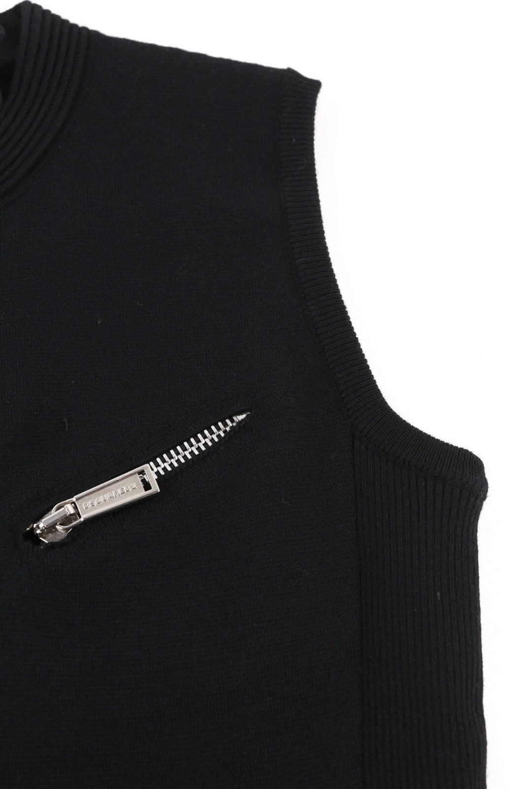 DSQUARED2 Women Dress M Black Casual Pure Wool Sleeveless Zip RRP€870