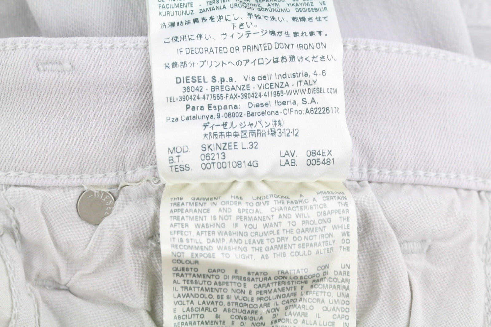 DIESEL Skinzee 084EX Women Jeans W25/L32 Super Slim Skinny Regular Waist Stretch