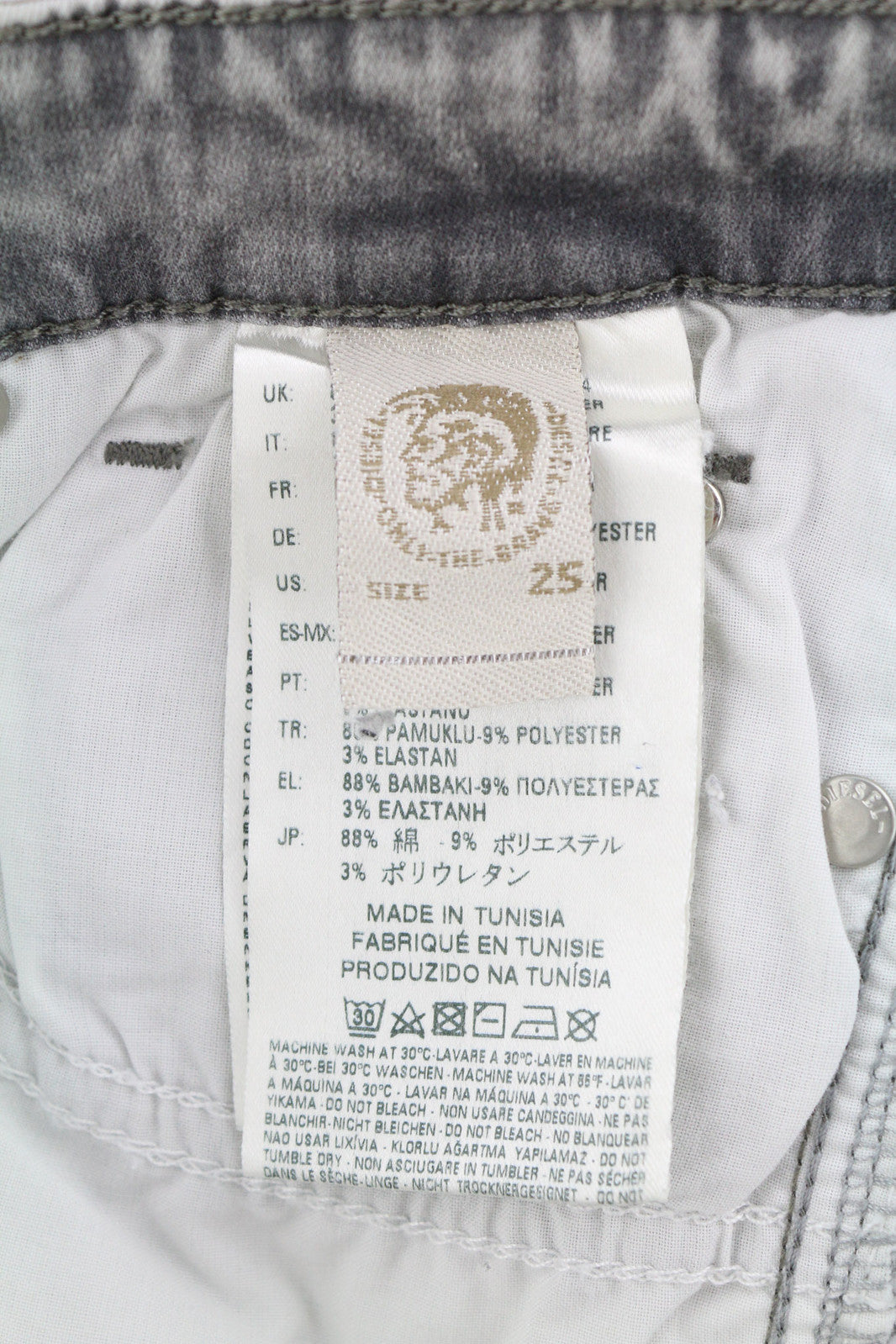 DIESEL Skinzee Low-C 0679C Women Jeans W25/L30 Super Slim Skinny Low Waist Grey