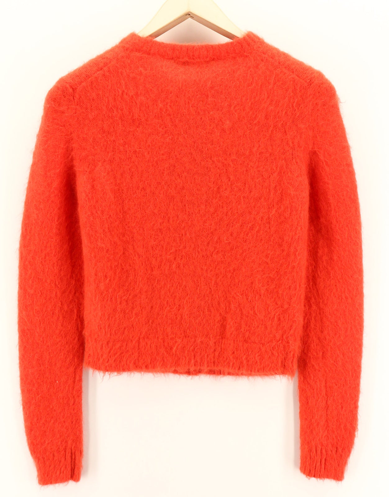 DSQUARED2 Women Jumper S Red Mohair Wool Blend Long Sleeved Button-Up Cardigan