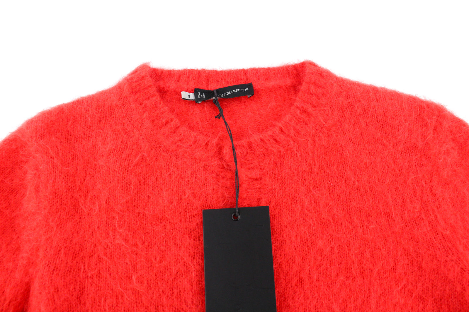 DSQUARED2 Women Jumper S Red Mohair Wool Blend Long Sleeved Button-Up Cardigan