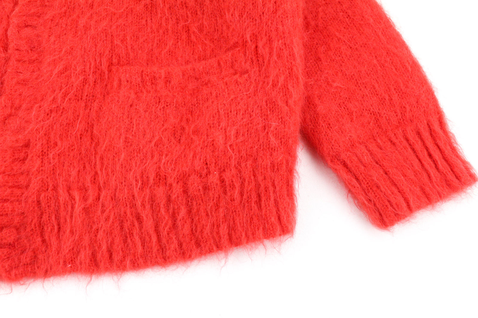 DSQUARED2 Women Jumper S Red Mohair Wool Blend Long Sleeved Button-Up Cardigan