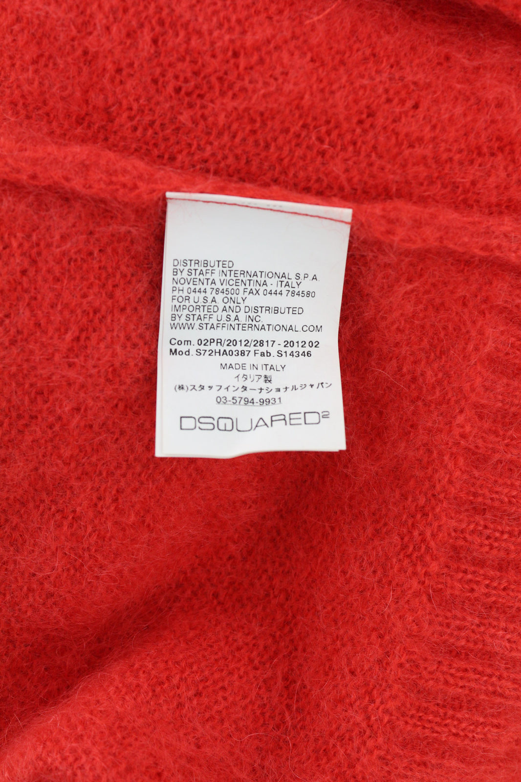 DSQUARED2 Women Jumper S Red Mohair Wool Blend Long Sleeved Button-Up Cardigan