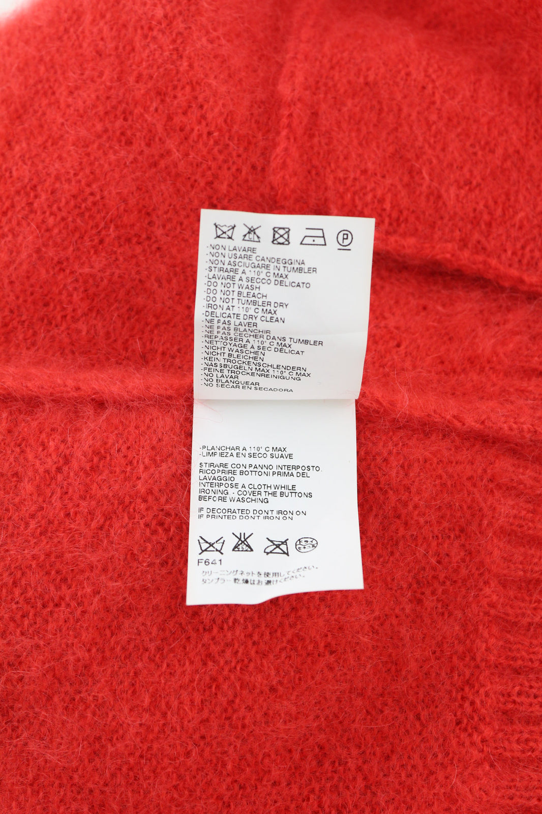 DSQUARED2 Women Jumper S Red Mohair Wool Blend Long Sleeved Button-Up Cardigan