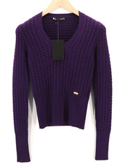 DSQUARED2 Women Jumper S Purple Knitted Pullover Long Sleeve Wool Cotton Blend