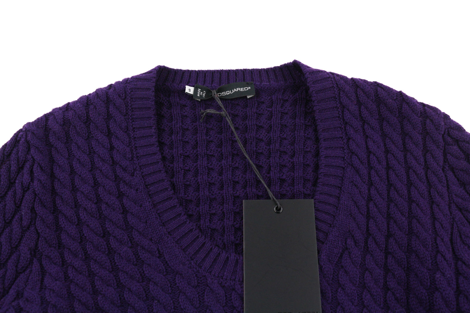 DSQUARED2 Women Jumper S Purple Knitted Pullover Long Sleeve Wool Cotton Blend