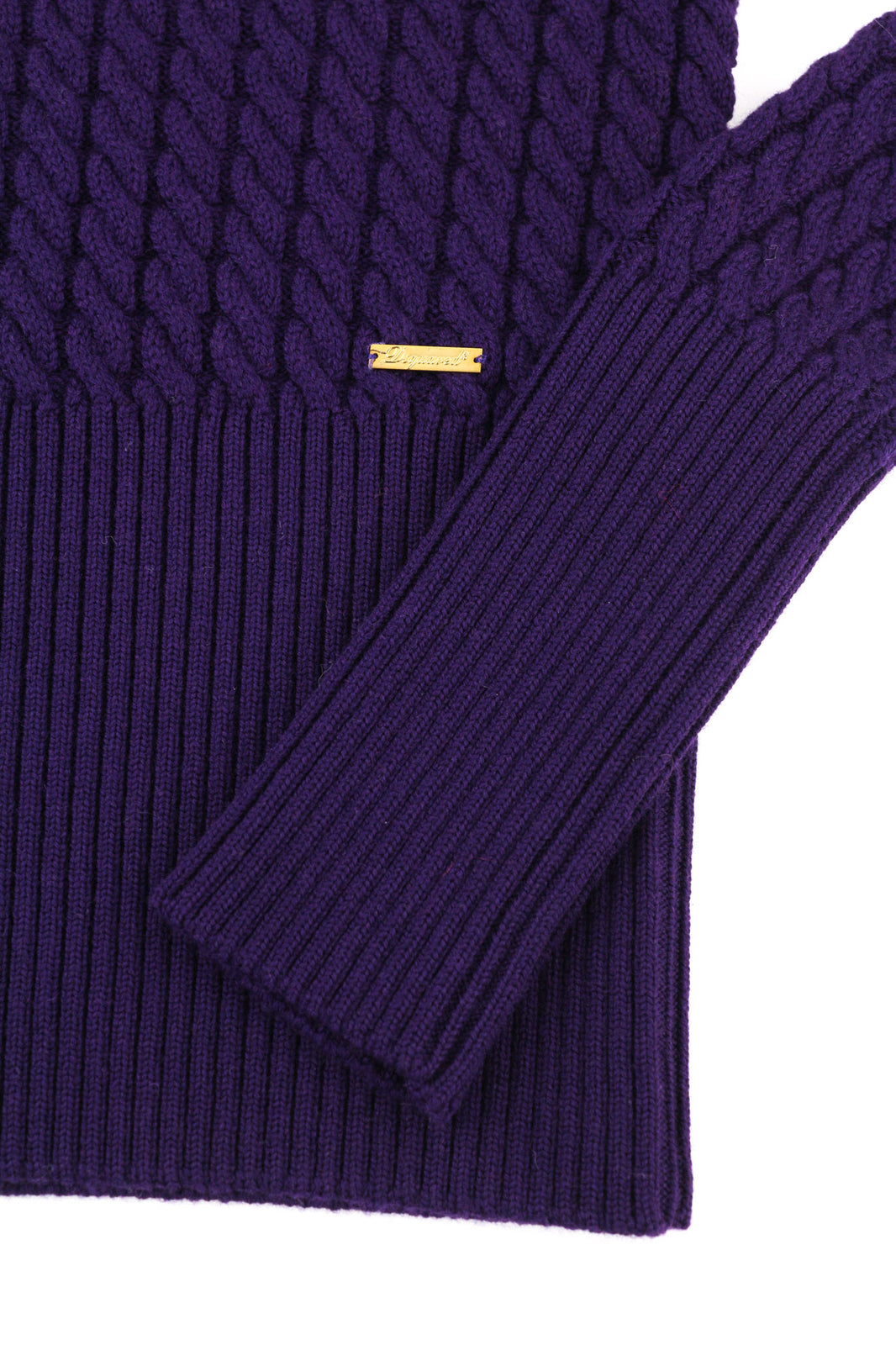 DSQUARED2 Women Jumper S Purple Knitted Pullover Long Sleeve Wool Cotton Blend