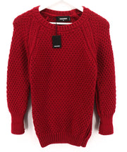 DSQUARED2 Women Jumper XS Red Pure Wool Knitted Long Sleeved Pullover