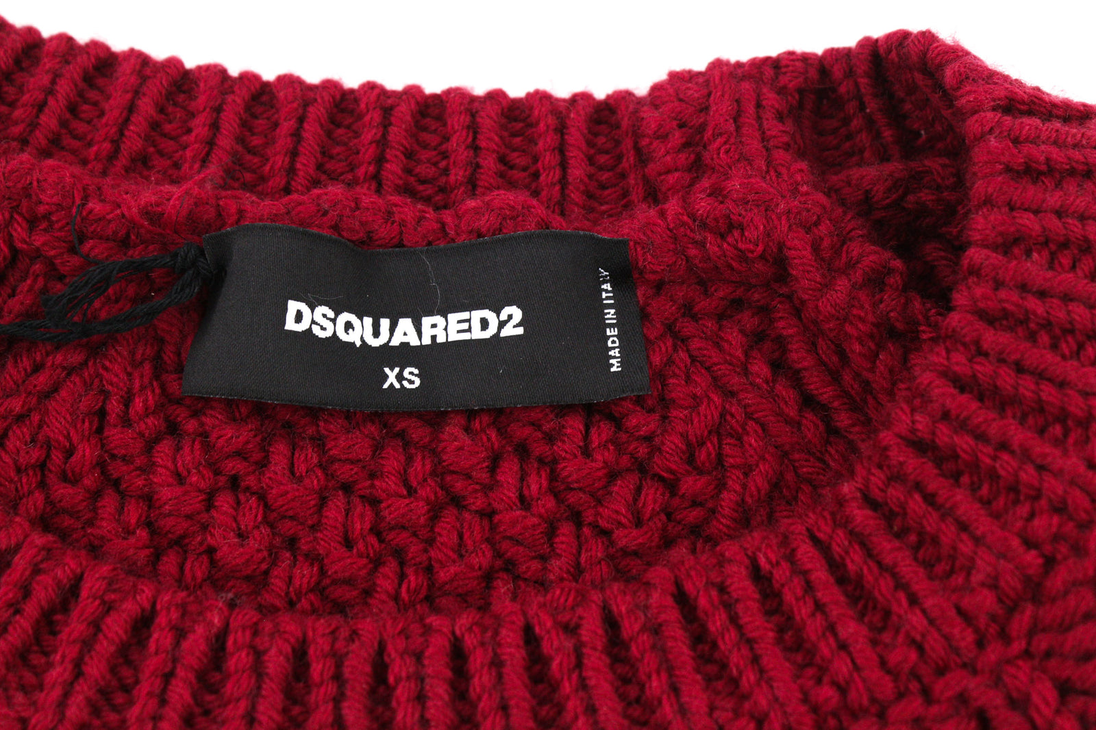 DSQUARED2 Women Jumper XS Red Pure Wool Knitted Long Sleeved Pullover