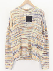 DSQUARED2 Women Jumper M Multicoloured Pure Cotton Knitted Long Sleeved Pullover