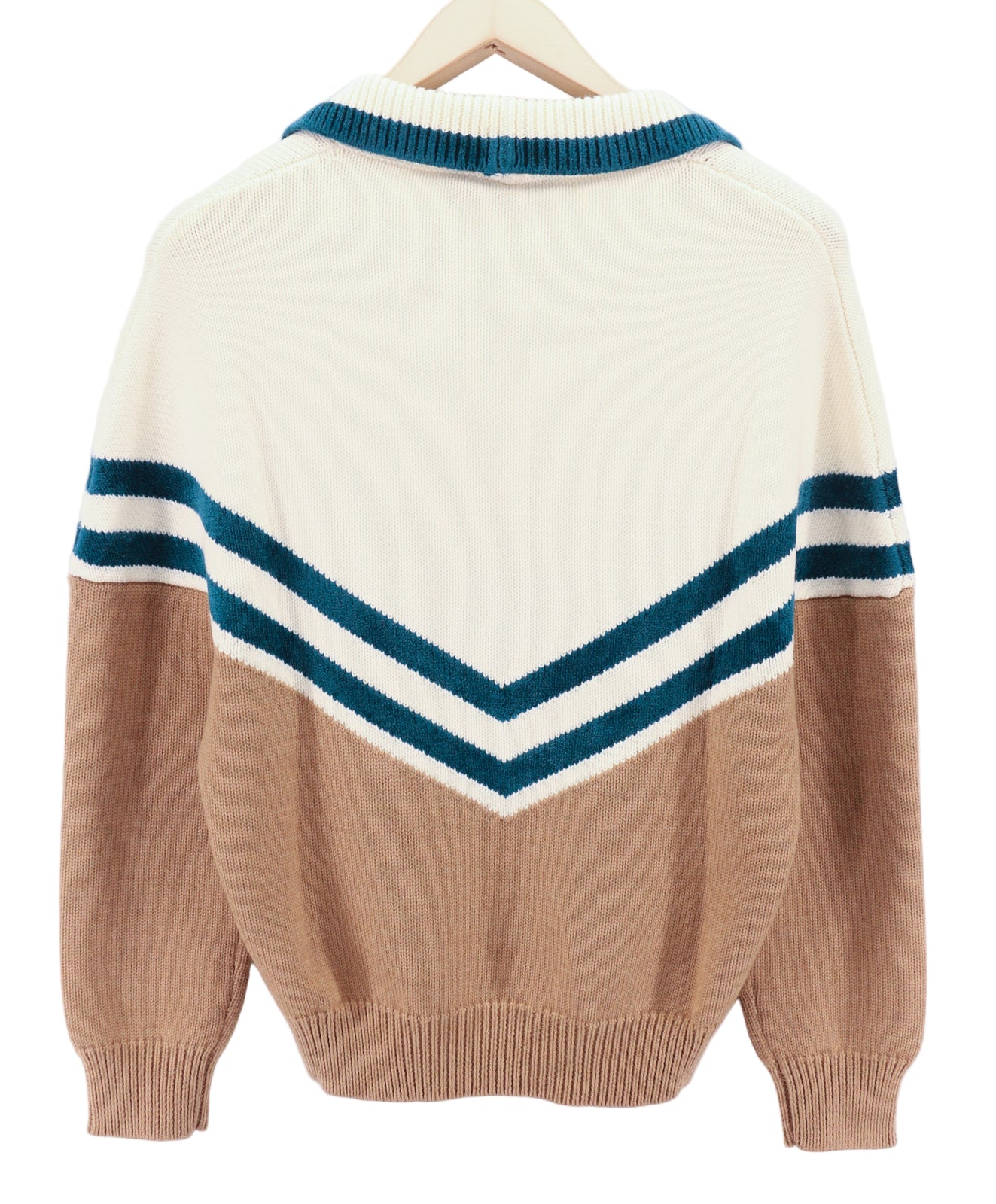 DSQUARED2 Women Jumper M Brown Wool Blend Long Sleeved Collared Pullover Polo