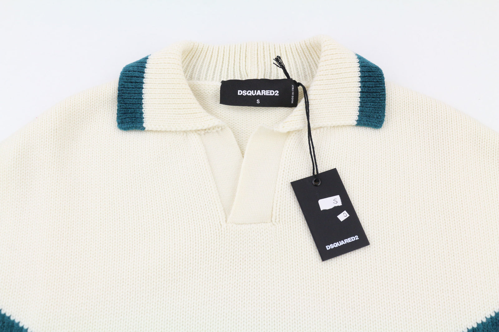 DSQUARED2 Women Jumper M Brown Wool Blend Long Sleeved Collared Pullover Polo