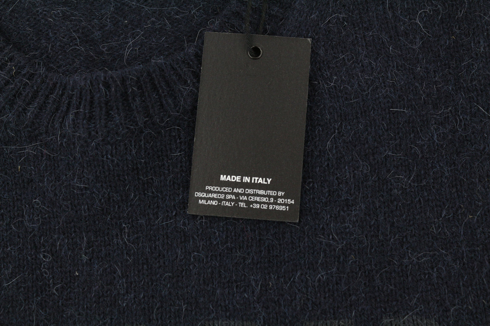 DSQUARED2 Women Jumper S Logo Navy Blue Long Sleeved Pullover Wool Alpaca