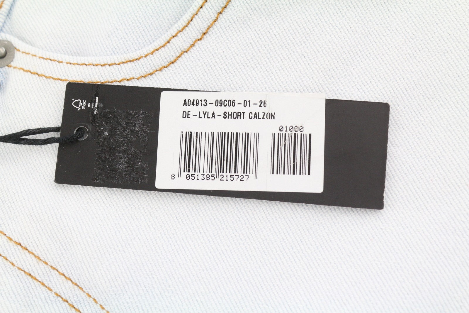 DIESEL De-Lyla 09C06 Women Shorts W26 Light Blue Denim Zip Logo Pockets Casual