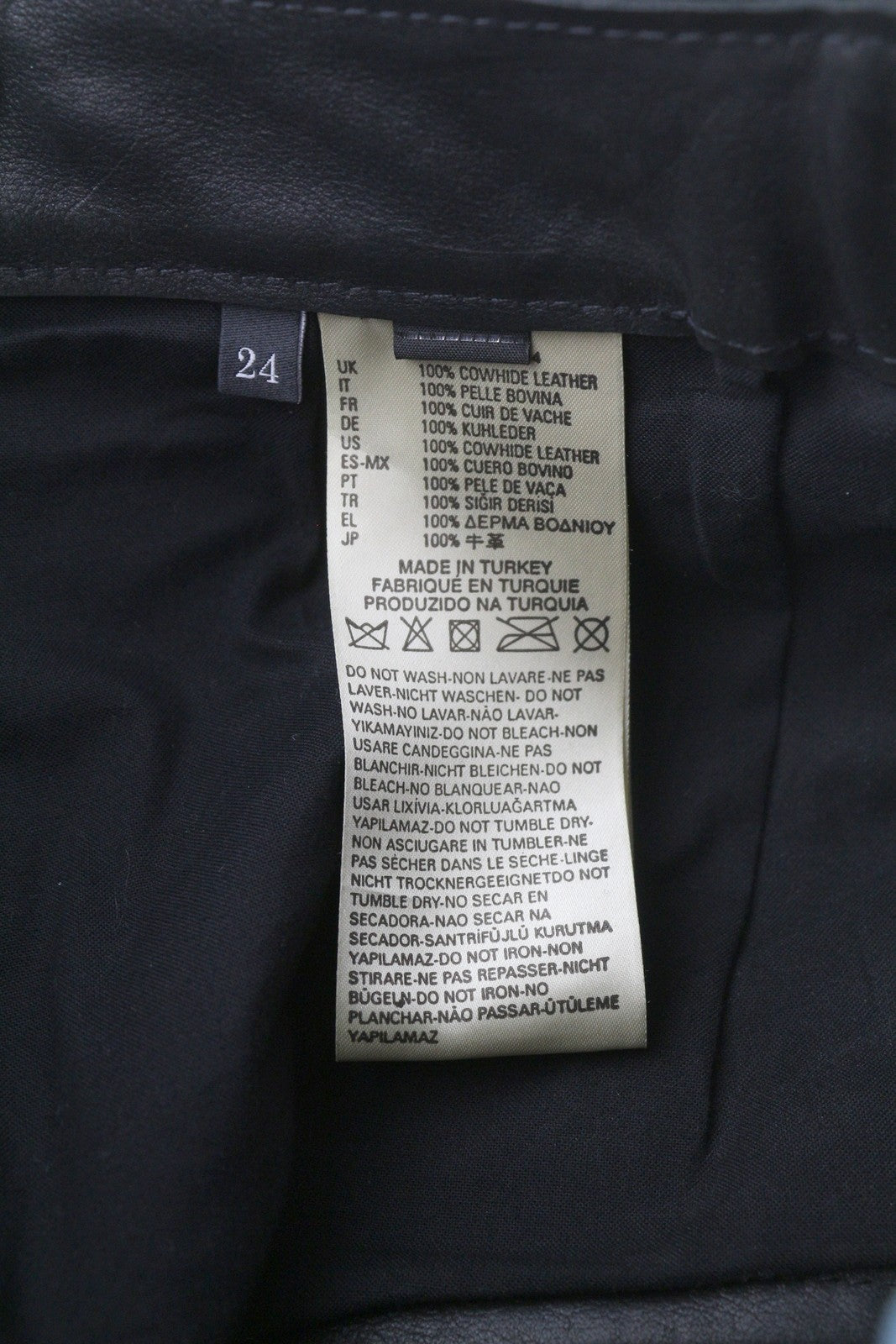 DIESEL L-Leonis 0GANN Women Shorts W24 Black Cowhide Leather Fringe RRP€500