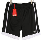 DIESEL Amsb-Stadiom-Wt13 Men Shorts L 55DSL Sports Track Elastic Waist Black