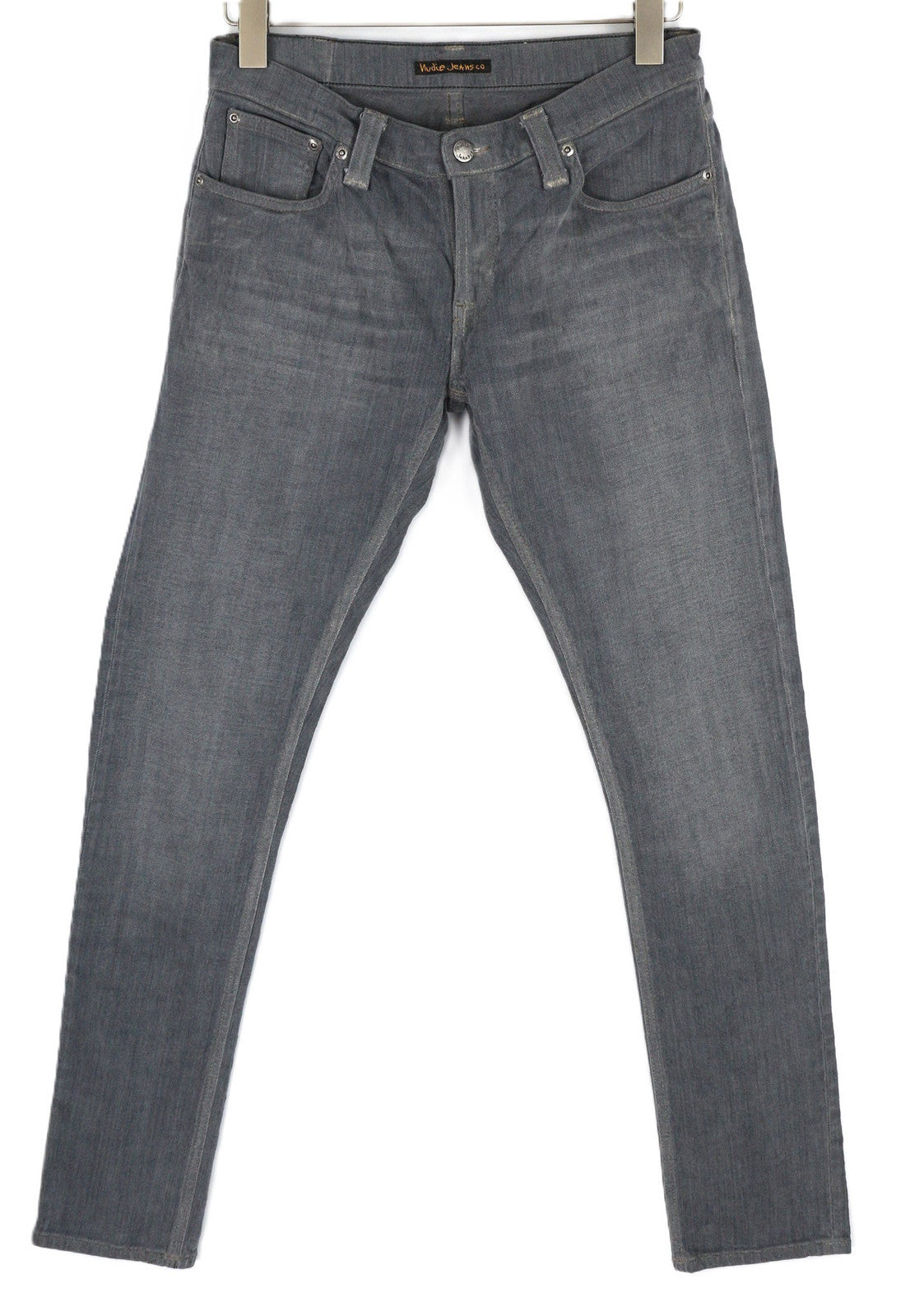 NUDIE JEANS Tight Long John Men Jeans W31/L32 Organic Charcoal Slim Fit Faded