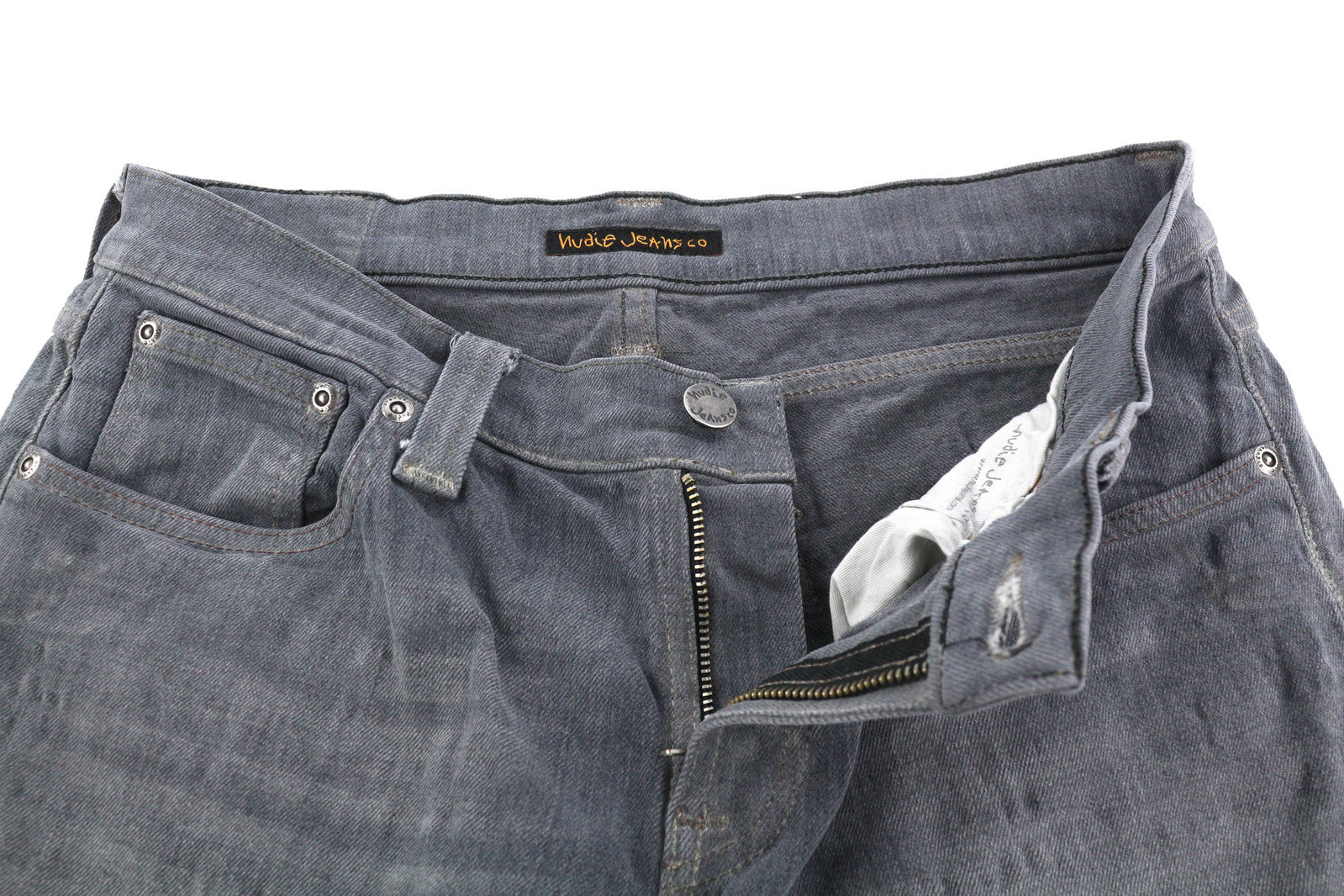 NUDIE JEANS Tight Long John Men Jeans W31/L32 Organic Charcoal Slim Fit Faded