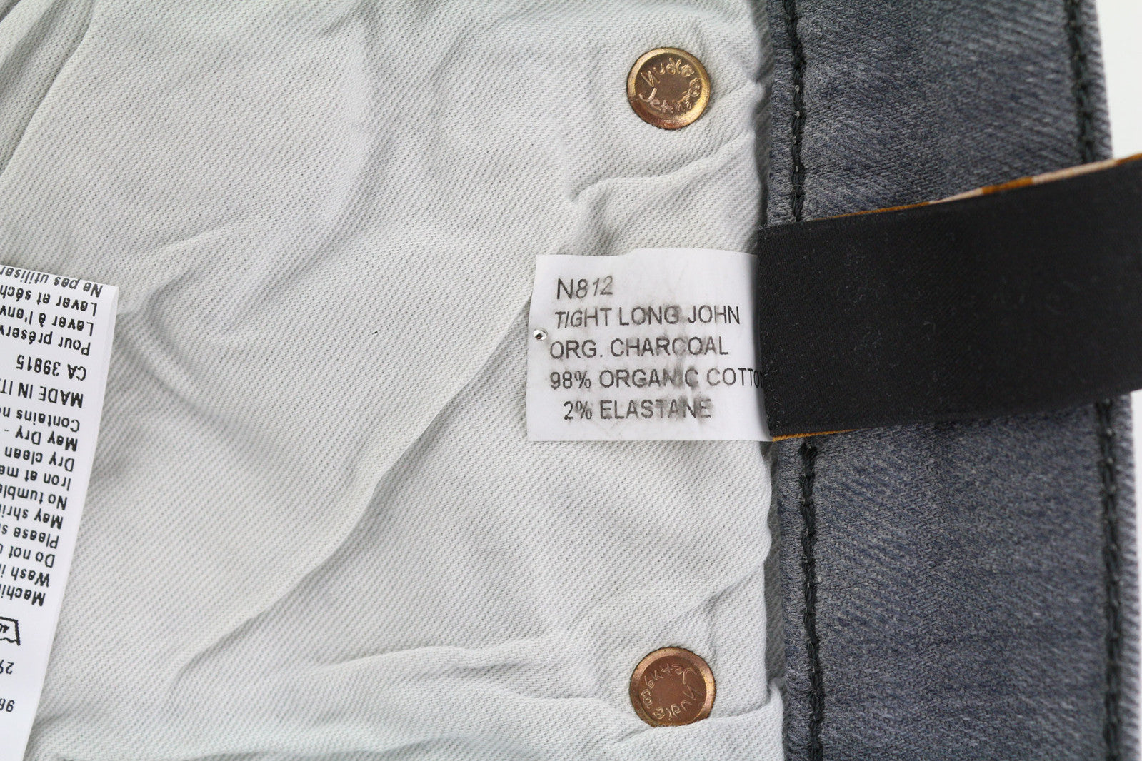 NUDIE JEANS Tight Long John Men Jeans W31/L32 Organic Charcoal Slim Fit Faded