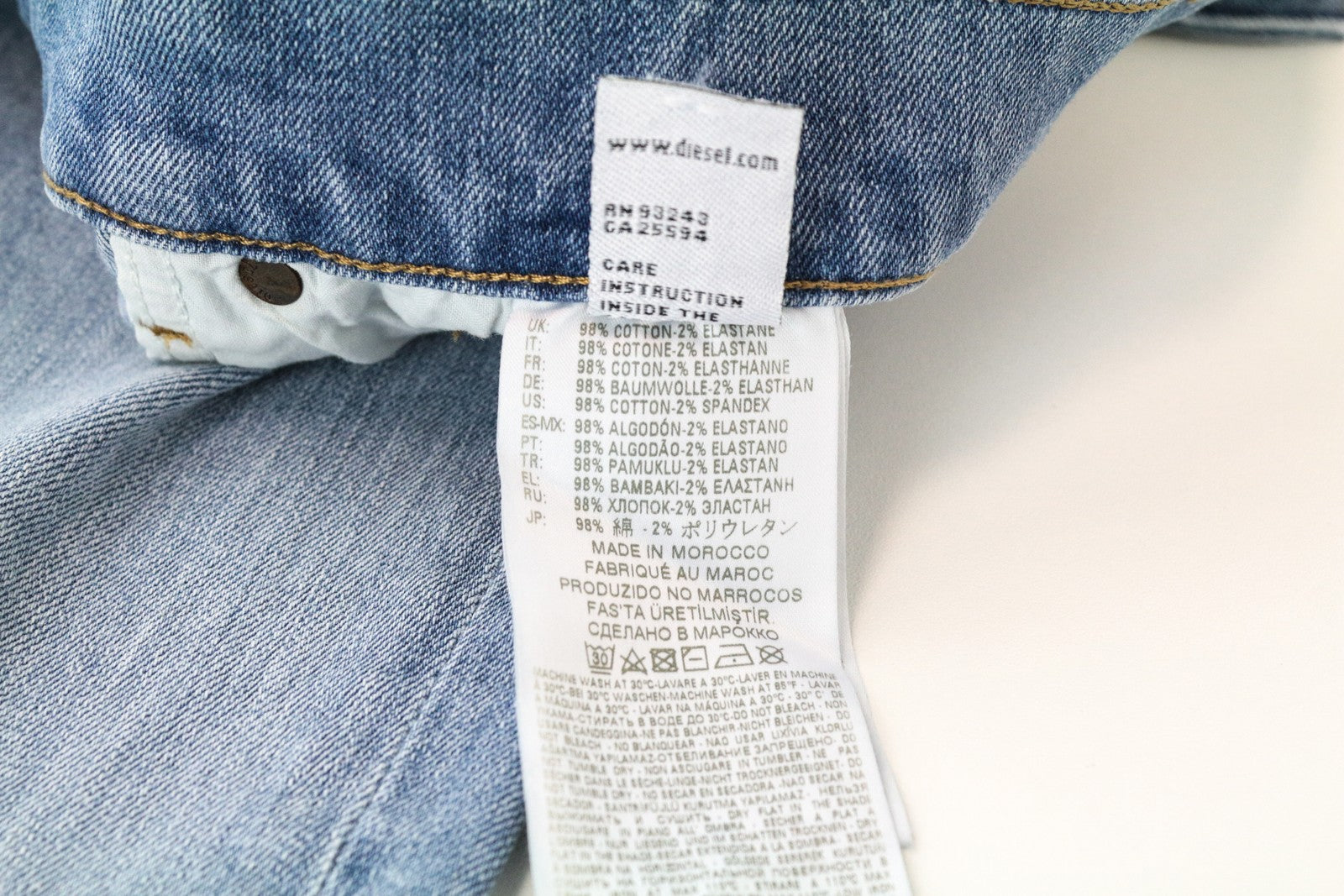 DIESEL D-Vider 081AL W28 L30 Men's Blue Carrot Fit  Stretch Light Jeans