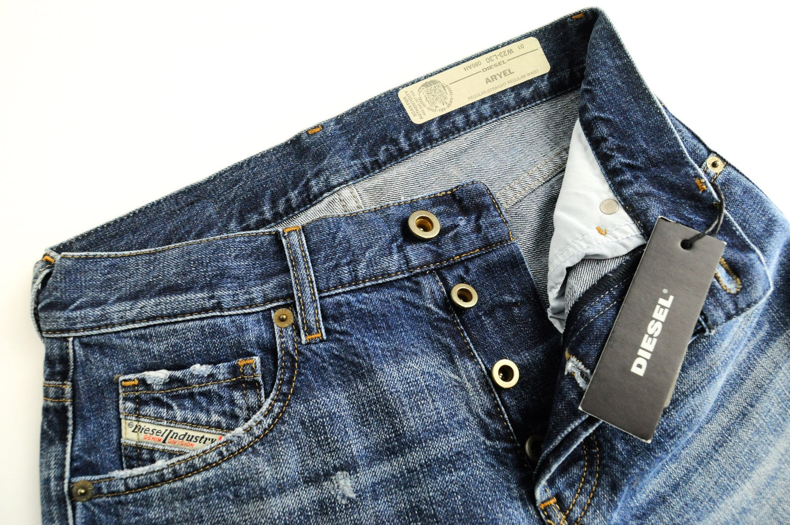 DIESEL Aryel 080AH Womens's Jeans W23 L30 Ripped Blue  Aged Straight