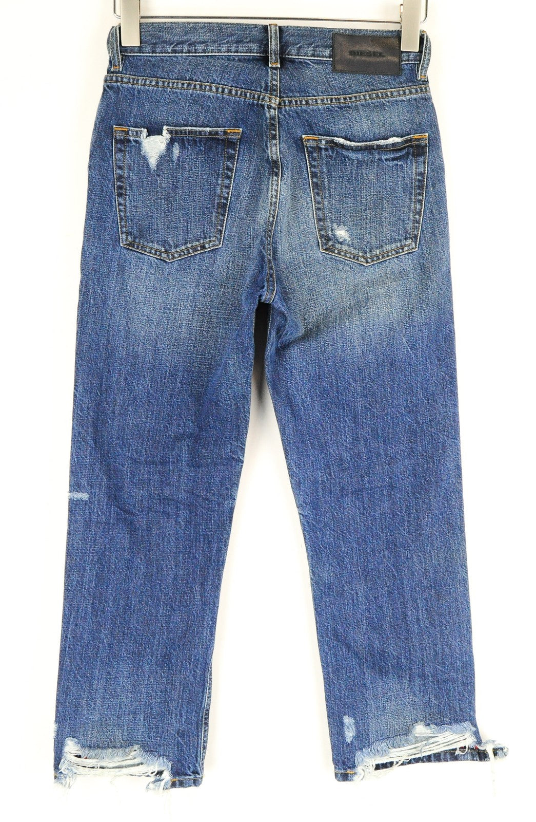 DIESEL Aryel 080AH W25 L30 Aged Look Ripped Blue  Womens's Straight Jeans