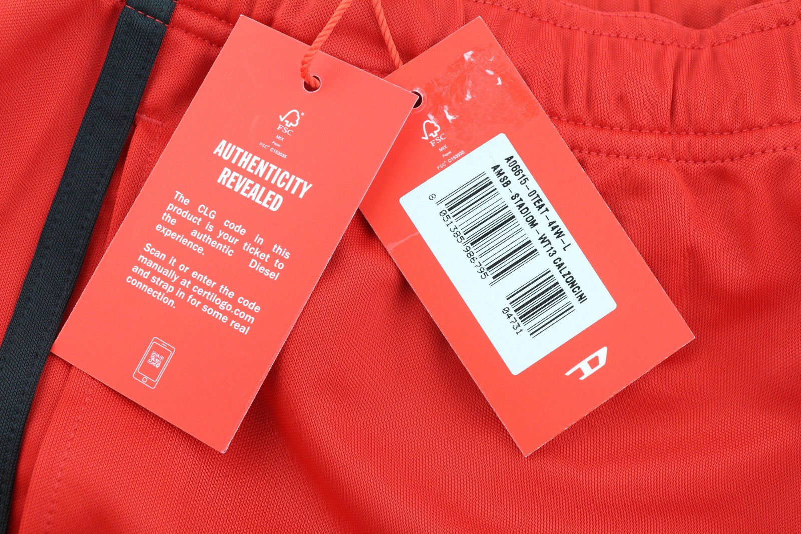 DIESEL Amsb-Stadiom-Wt13 Men Shorts L 55DSL Sports Track Drawstrings