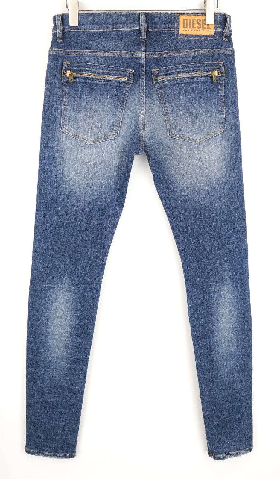 DIESEL D-Amny 086AV W31 L32 Men's Mid-Blue Skinny Ripped Stonewashed Denim