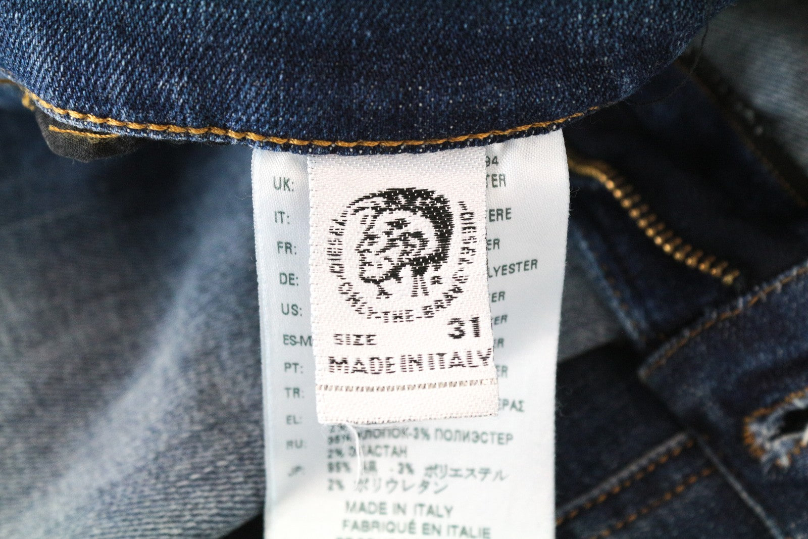 DIESEL D-Amny 086AV W31 L32 Men's Mid-Blue Skinny Ripped Stonewashed Denim