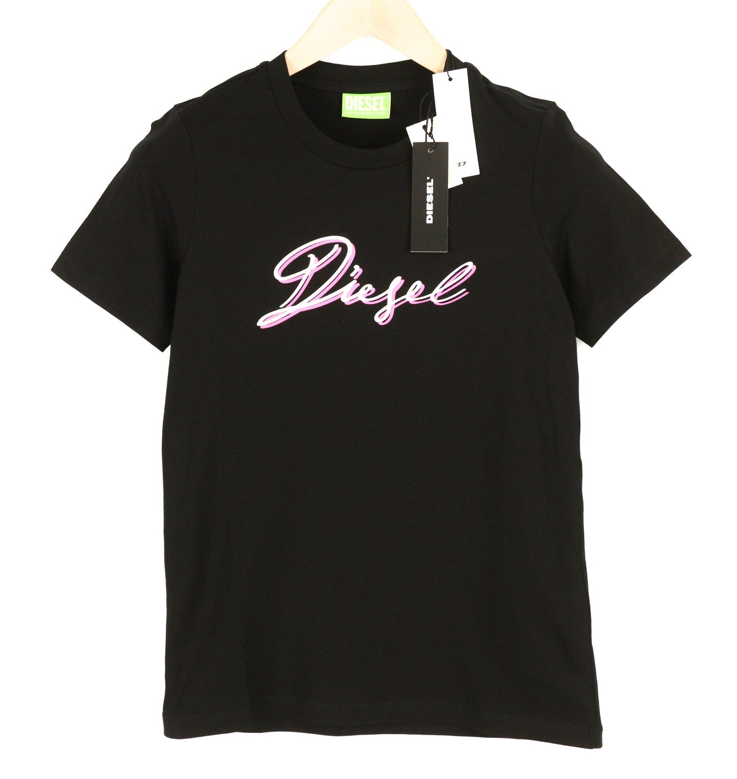 DIESEL T-Sily-K10 Womens T-Shirt XS Short Sleeve Crew Neck Tricot Black