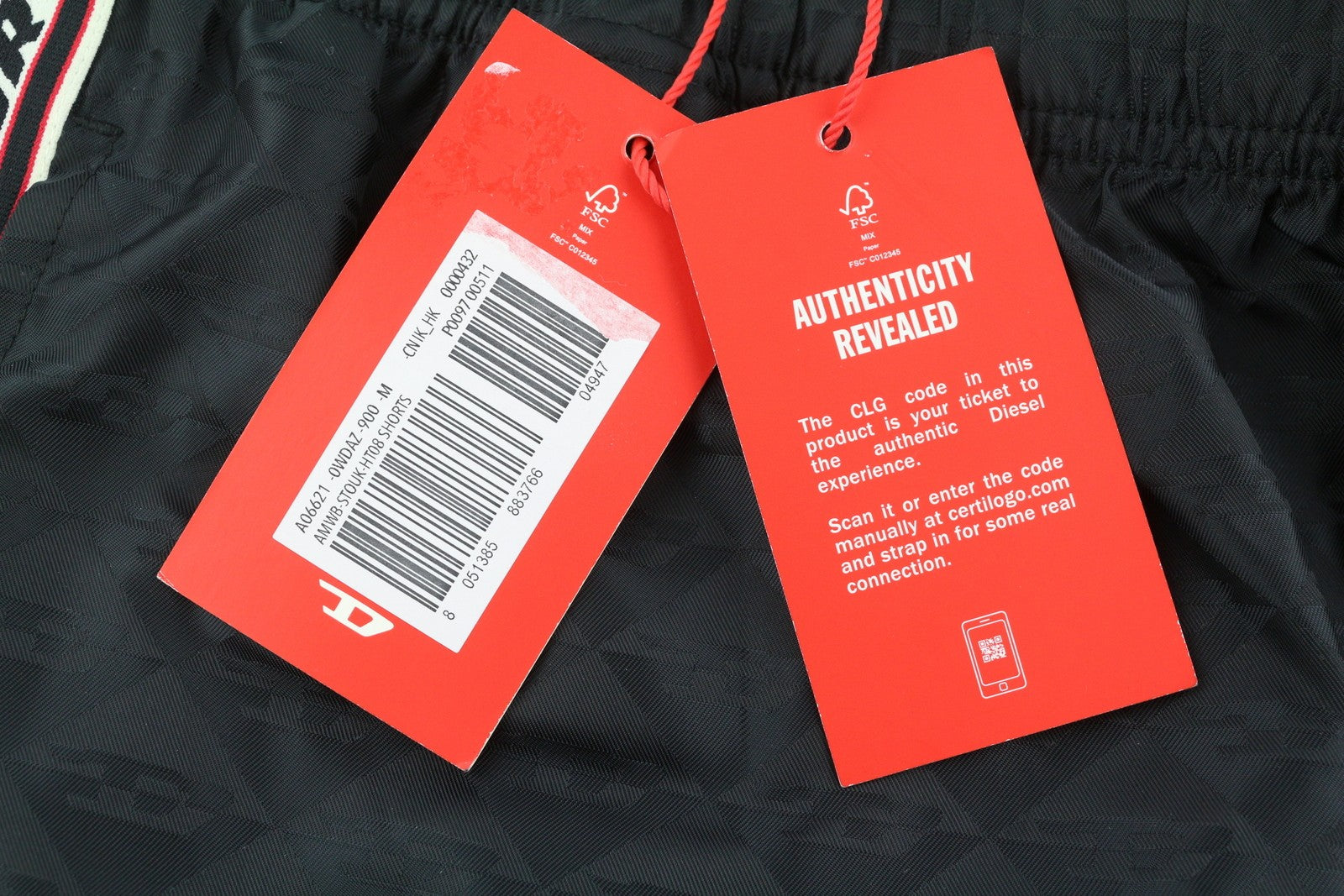 DIESEL Amwb-Stouk-Ht08 Men Shorts M 55DSL Sports Jacquard Elastic Waist RRP95