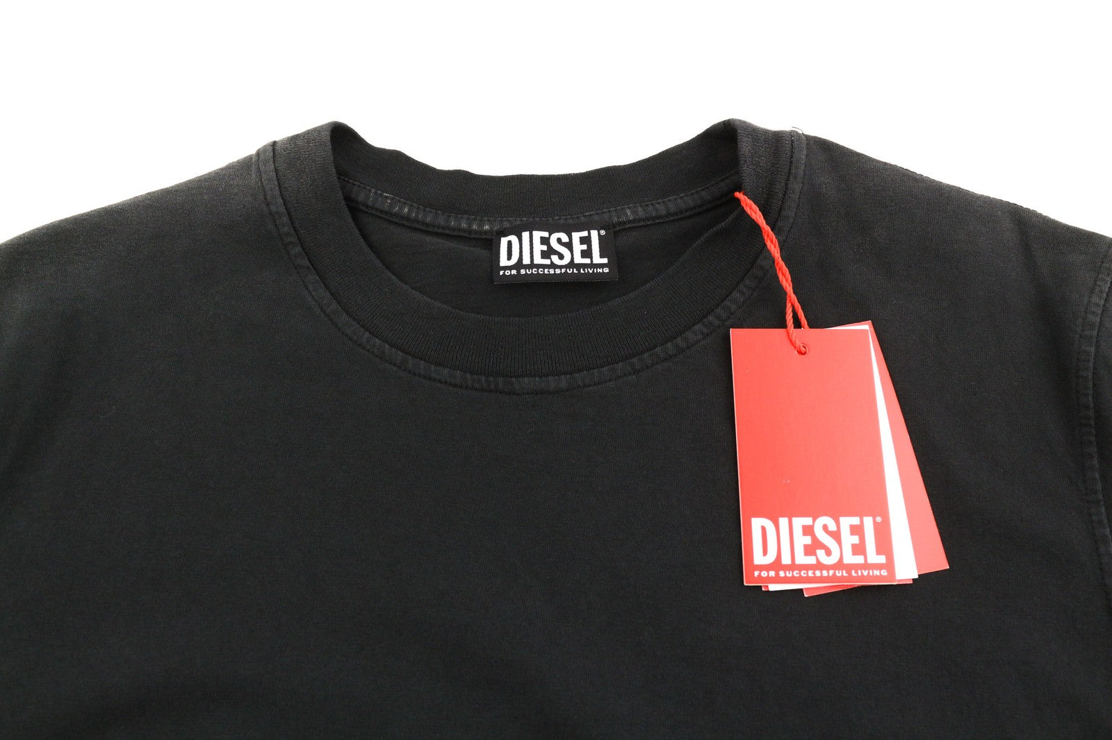 DIESEL T-Diegor-E22 vyriški marškinėliai M, juodi, skalbti trumpomis rankovėmis, trikotažiniai, RRP 100 €