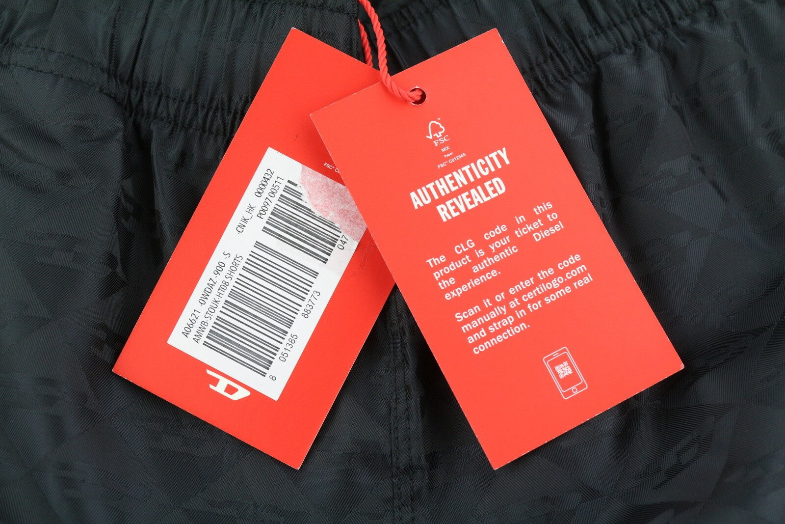 DIESEL Amwb-Stouk-Ht08 Men Shorts S 55DSL Sports Jacquard Elastic Waist RRP€95