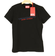 DIESEL T-Sli-Ind Womens T-Shirt 2XS Black Short Sleeve Collar Tricot RRP€90