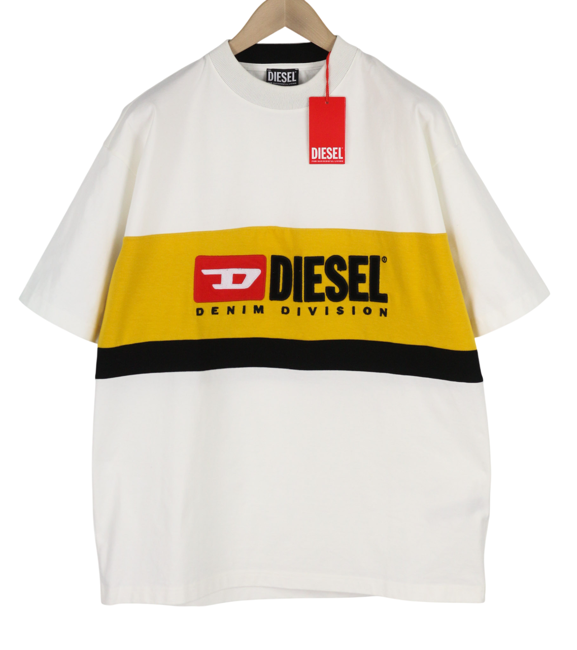 DIESEL T-Streap-Division Mens T-Shirt L Short Sleeve Crew White RRP€150