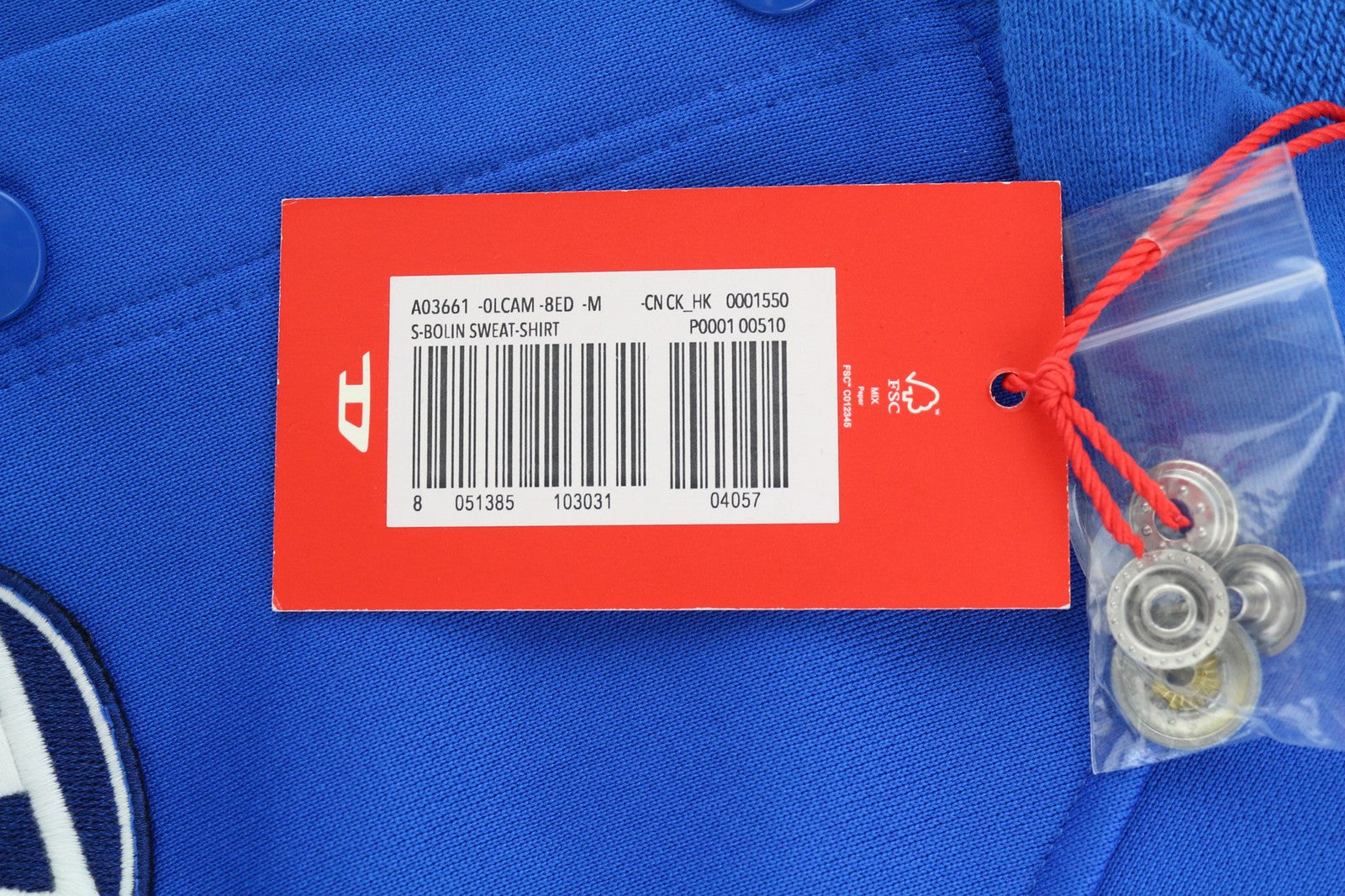 DIESEL S-Bolin Mens Sweatshirt M Short Sleeve Snap Buttons  Neck Blue RRP€175