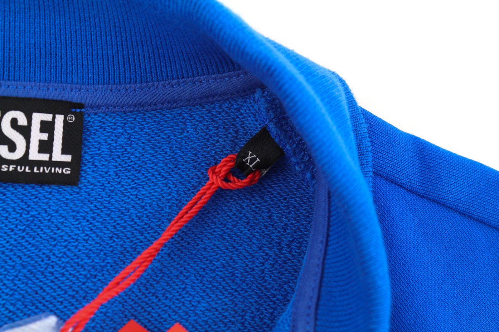 DIESEL S-Bolin Mens Sweatshirt XL Short Sleeve Snap Buttons Polo Blue RRP€175