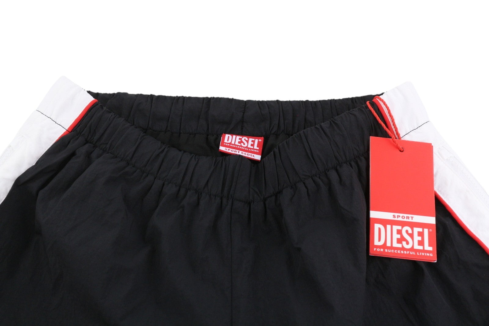 DIESEL Awwb-Eicy-Wt 12 Women Shorts M Black Elastic Waist Lined RRP€90