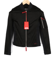 DIESEL T-Opuntia Womens Jacket M Black Bomber Full Zip Patch Pocket RRP€250