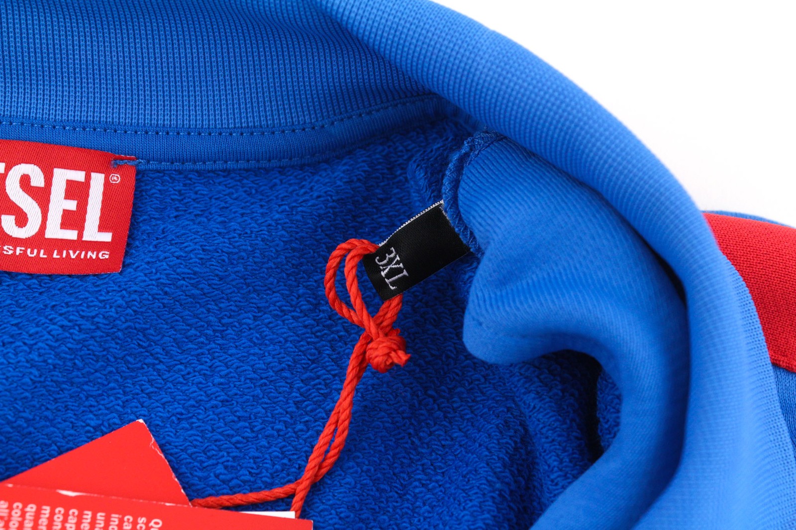 DIESEL S-Lock Mens Sweatshirt 3XL Blue Full Zip High Neck Pockets  Unlined