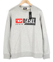 DIESEL S-Girk-Cuty Mens Sweatshirt M Melange Grey Pullover Crew Neck RRP€125